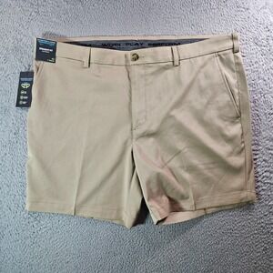 NWT Roundtree & Yorke Performance Shorts Men‎ 42 x 7" Straight Flat Khaki